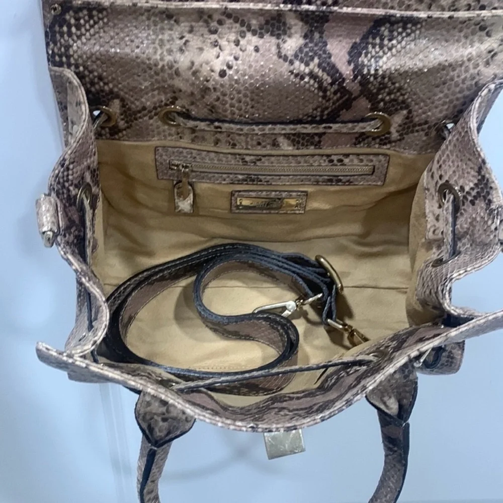 Jimmy Choo‎ Python Handbag Tan Snake Print Satchel